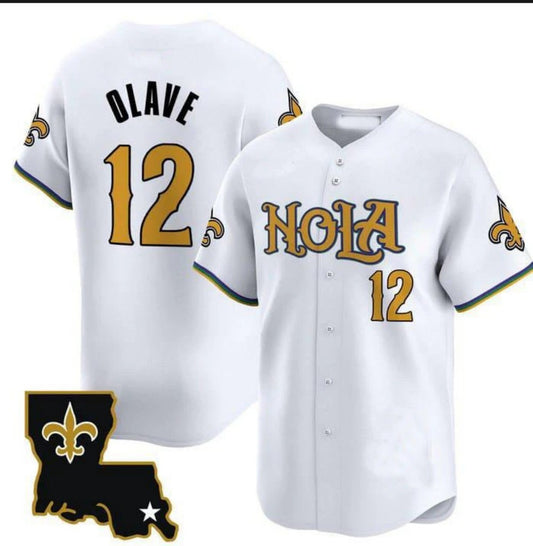 NO.Saints #12 Chris Olave White Alternate Game Jersey Stitched American Baseball Jersey