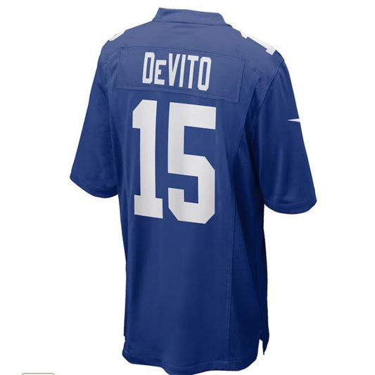 NY.Giants #15 Tommy DeVito Royal Blue Team Color Game Jersey Stitched American Football Jerseys