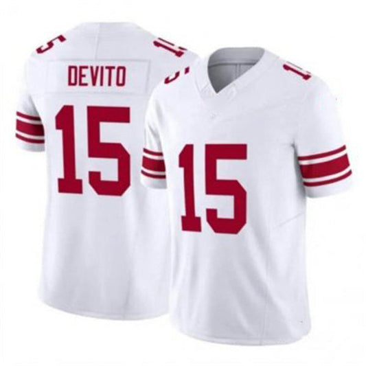 NY.Giants #15 Tommy DeVito White Classic Retired Player Game Jersey Stitched American Football Jerseys