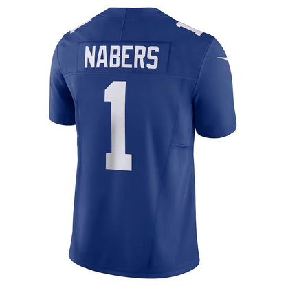 NY.Giants #1 Malik Nabers Royal Vapor F.U.S.E. Limited Jersey Stitched American Football Jerseys