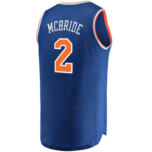 NY.Knicks #2 Miles McBride Blue Icon Edition Swingman Basketball Jersey