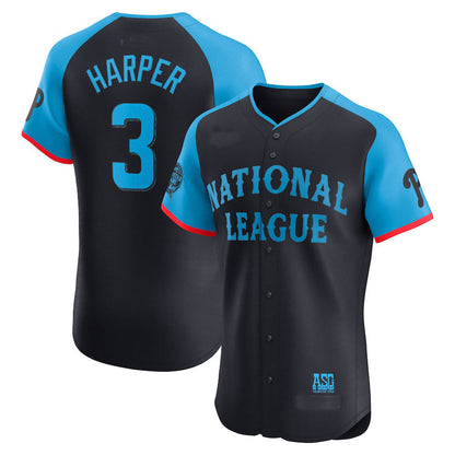 National League #3 Bryce Harper 2024 All-Star Game Elite Player Jersey - Navy Baseball Jerseys