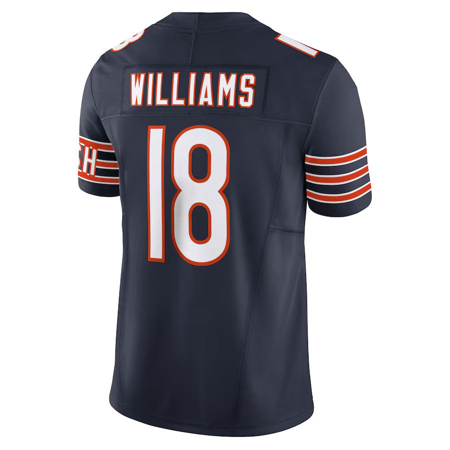 C.Bears #18 Caleb Williams Navy Vapor F.U.S.E. Limited Jersey Stitched American Football Jerseys