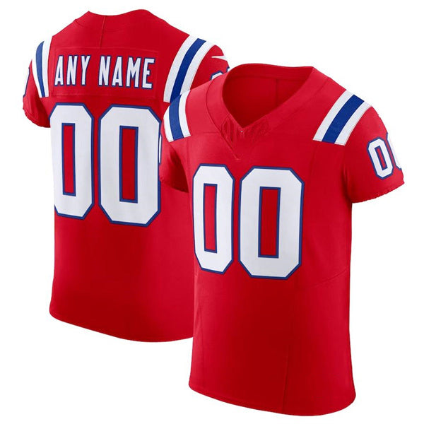 Custom NE.Patriots Red Scarlet Vapor F.U.S.E. Elite  Jersey Stitched American Football Jerseys