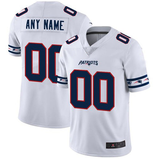 Custom NE.Patriots White Team Logo Vapor Limited Jersey Stitched American Football Jerseys