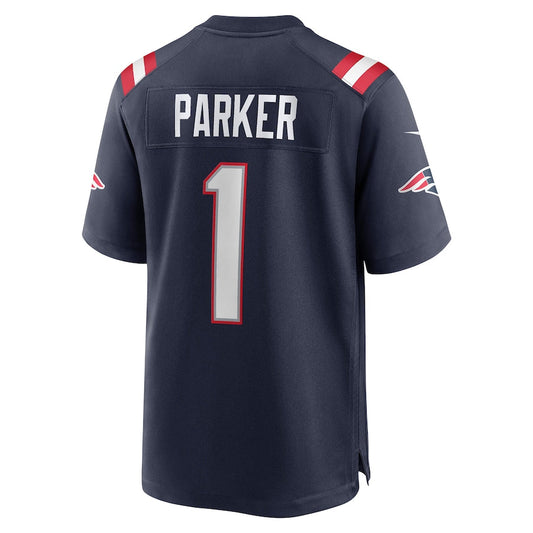 NE.Patriots #1 DeVante Parker Navy Game Jersey Stitched American Football Jerseys