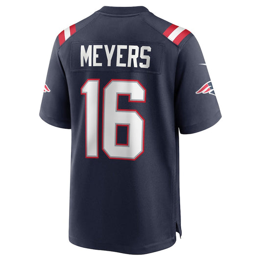 NE.Patriots #16 Jakobi Meyers Navy Game Jersey Stitched American Football Jerseys