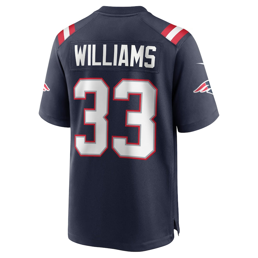 NE.Patriots #33 Joejuan Williams Navy Game Jersey Stitched American Football Jerseys