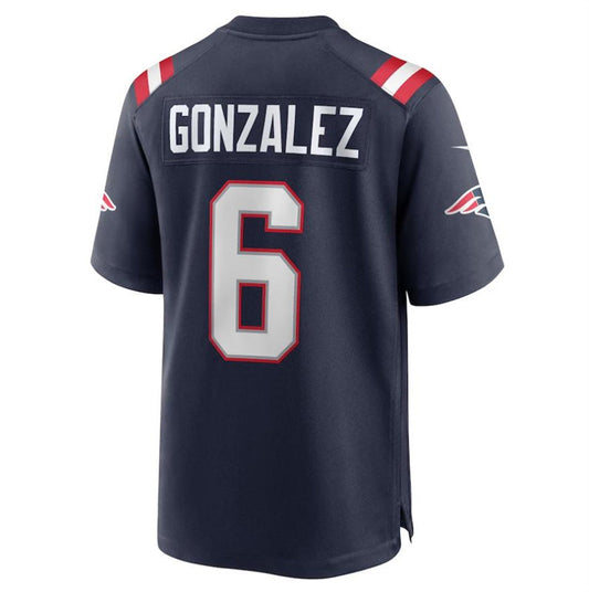 NE.Patriots #6 Christian Gonzalez Navy Game Player Jersey Stitched American Football Jerseys