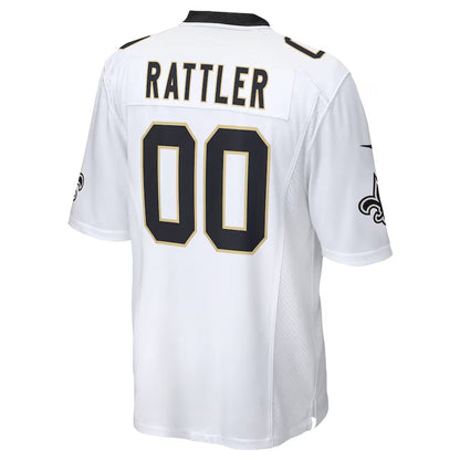 NO.Saints #0 Spencer Rattler 2024 Draft Game Player Jersey - White American Football Jersey
