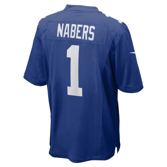 NY.Giants #1 Malik Nabers 2024 Draft First Round Pick Player Game Jersey - Royal American Football Jerseys