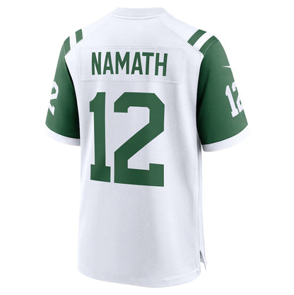 NY.Jets #12 Joe Namath Classic Alternate Retired Player Game Jersey - White American Football Jerseys