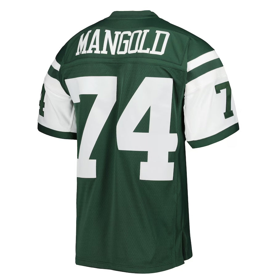 New York Jets #74 Nick Mangold Mitchell & Ness Legacy Replica Jersey - Green American Football Jerseys