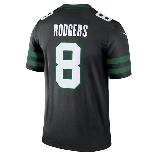 NY.Jets #8 Aaron Rodgers Alternate Legend Jersey - Legacy Black American Football Jerseys