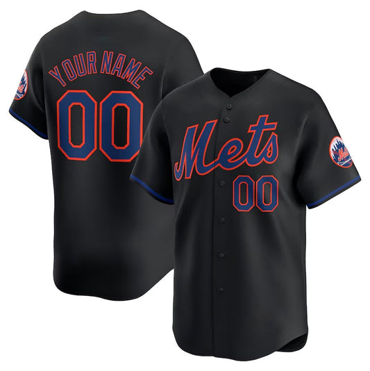 New York Mets Black Alternate Limited Custom Jersey Baseball Jerseys