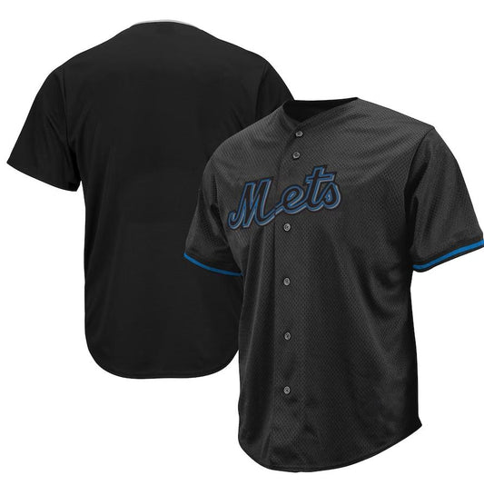 New York Mets Black Big & Tall Pop Fashion Jersey Baseball Jerseys