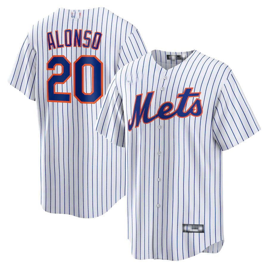 New York Mets #20 Pete Alonso White Home Replica Player Name Jersey Baseball Jerseys