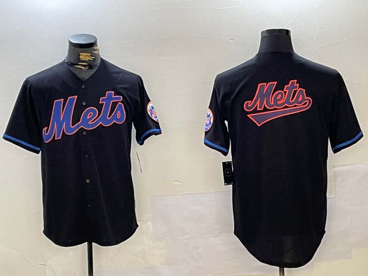 New York Mets Team Big Logo Graphite 2024 City Connect Limited Stitched Baseball Jerseys