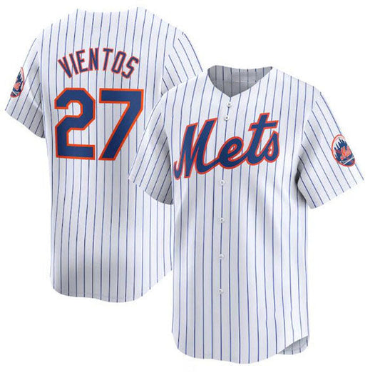 New York Mets #27 Mark Vientos White 2024 Home Limited Stitched Baseball Jersey