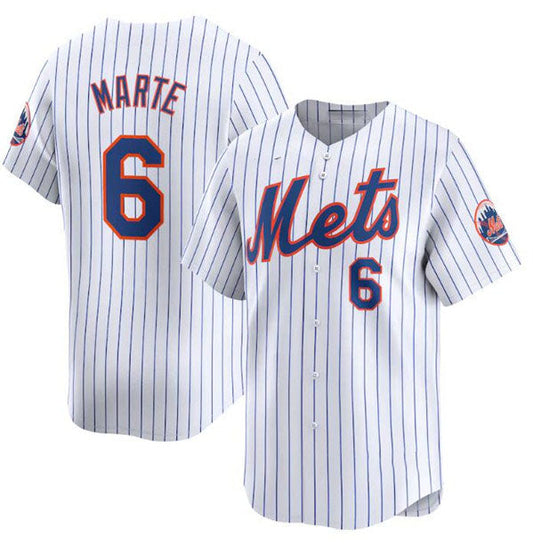 New York Mets #6 Starling Marte White 2024 Home Limited Stitched Baseball Jersey
