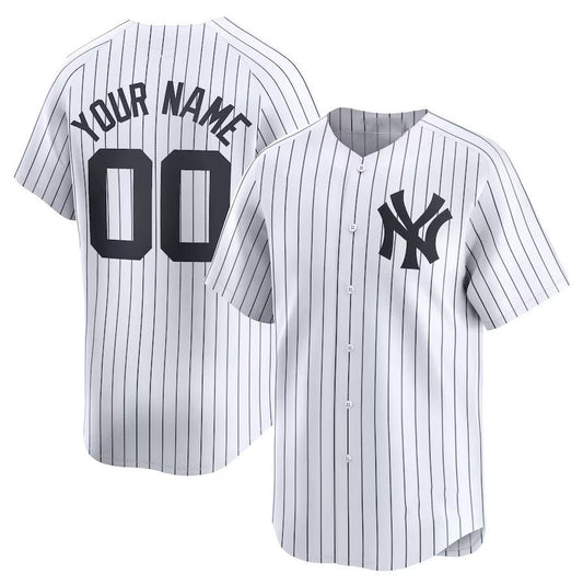 New York Yankees Home Limited Custom Jersey - White Stitches Baseball Jerseys