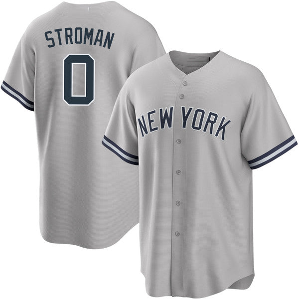 New York Yankees #0 Marcus Stroman Gray Cool Base Stitched Baseball Jersey
