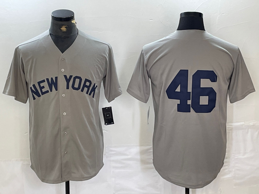 New York Yankees #46 Andy Pettitte 2021 Grey Field of Dreams Cool Base Stitched Baseball Jersey