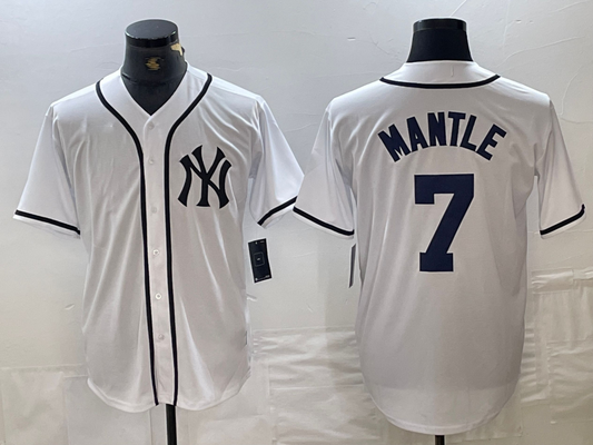 New York Yankees #7 Mickey Mantle White Fashion Cool Base Baseball Jersey