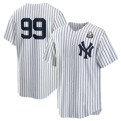 New York Yankees #99 Aaron Judge White 2024 World Series Cool Base Stitched Baseball Jersey