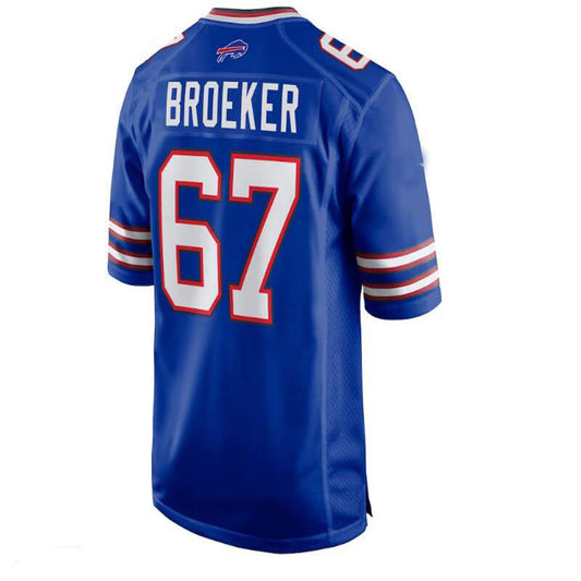 B.Bills #67 Nick Broeker Home Game Jersey - Royal American Stitched Football Jerseys