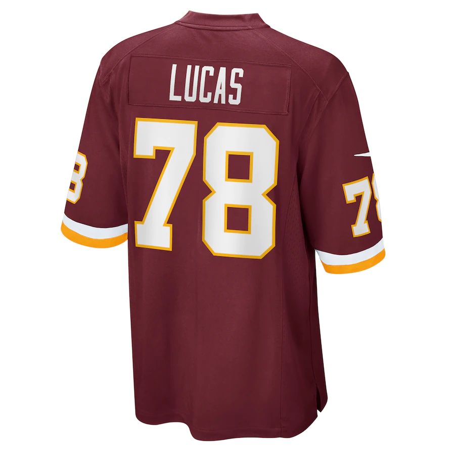 W.Football Team #78 Cornelius Lucas Burgundy Game Player Jersey Stitched American Football Jerseys