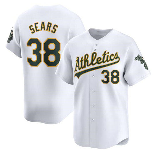 Oakland Athletics #38 JP Sears White Home Limited Stitched Baseball Jersey
