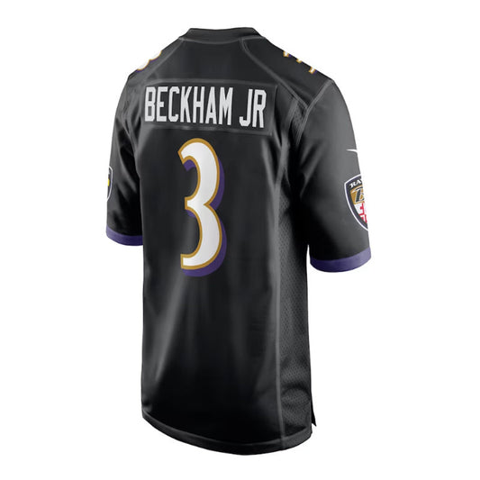 B.Ravens #3 Odell Beckham Jr. Alternate Game Jersey - Black Stitched American Football Jerseys