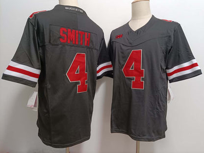 O.State Buckeyes #4 Jeremiah Smith Black FUSE Football Stitched American College Jerseys