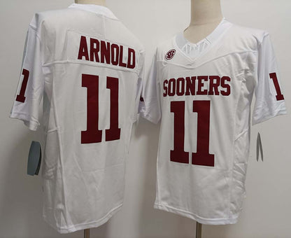 O.Sooners #11 Jackson Arnold White FUSE Stitched American College Jerseys