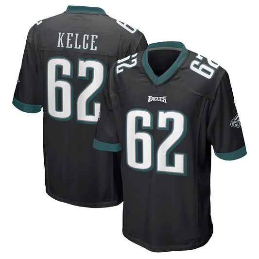 P.Eagles #62 Jason Kelce Black Game Stitched American Football Jerseys