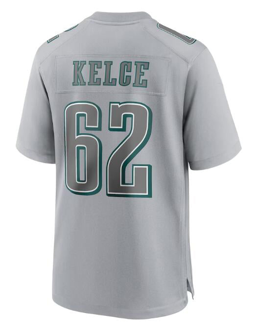 P.Eagles #62 Jason Kelce Gray Atmosphere Fashion Stitched Game Jersey