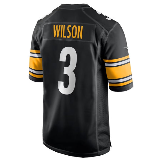 P.Steelers #3 Russell Wilson Game Jersey – Black Stitched American Football Jerseys