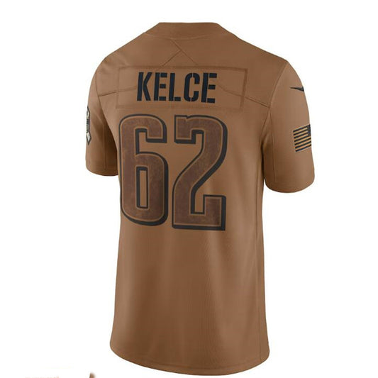 P.Eagles #62 Jason Kelce Brown 2023 Salute To Service Limited Jersey Stitched American Football Jerseys