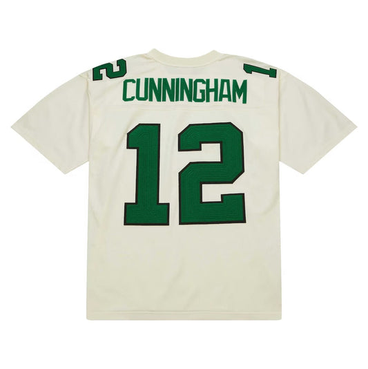 P.Eagles #12 Randall Cunningham Mitchell & Ness Chainstitch Legacy Jersey - Cream Stitched American Football Jerseys