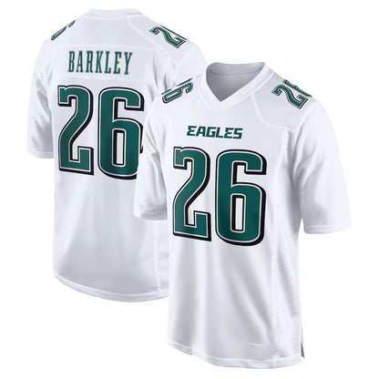 P.Eagles #26 Saquon Barkley Tundra White Fashion Game Stitched American Football Jerseys