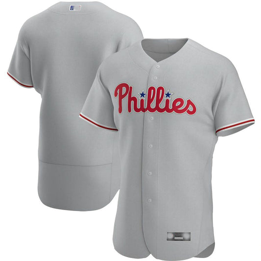 Philadelphia Phillies Jerseys Gray Road Authentic Team Jersey Baseball Jerseys