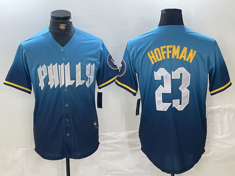 Philadelphia Phillies #23 Jeff Hoffman Blue 2024 City Connect Limited Stitched Baseball Jersey