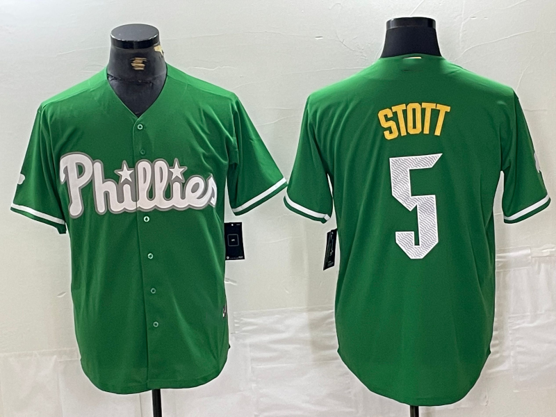 Philadelphia Phillies #5 Bryson Stott Green 2024 City Connect Stitched Baseball Jerseys