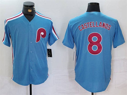 Philadelphia Phillies #8 Nick Castellanos Blue Cool Base Stitched Baseball Jersey