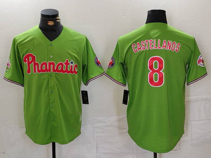 Philadelphia Phillies #8 Nick Castellanos Green With Patch Stitched Cool Base Baseball Jersey