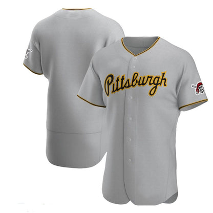 Pittsburgh Pirates Road Authentic Team Jersey - Gray Baseball Jerseys