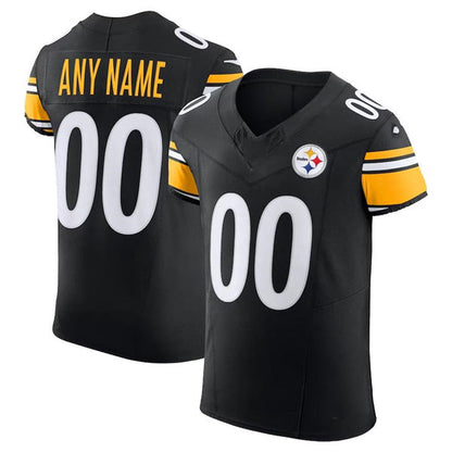 Custom P.Steelers Black Scarlet Vapor F.U.S.E. Elite  Jersey Stitched American Football Jerseys