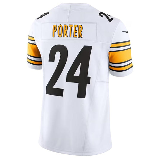 P.Steelers #24 Joey Porter Jr. White Game Player Jersey Stitched American Football Jerseys
