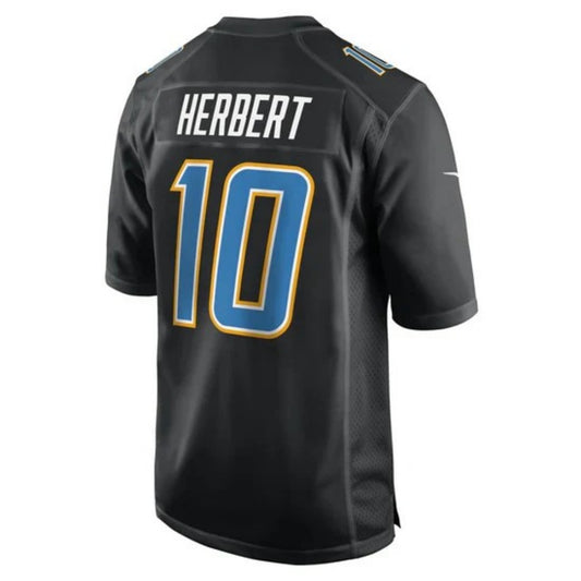 LA.Chargers #10 Justin Herbert Carbon Black Fashion Vapor Limited Jersey Stitched American Football Jerseys